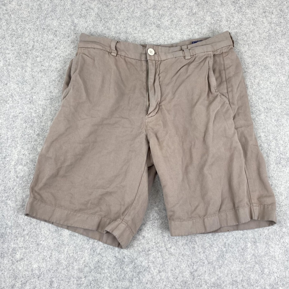 Vineyard Vines Shorts Mens 30 (29x9) Beige Chino Flat Front *Denim Bleed*